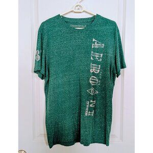 Aeropostale Mens NY Graphic T-Shirt Green Heathered L/G Cotton Blend Y2K- 713lp